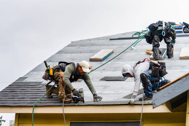 Professional Gutter Installation technician working in Bushnell, IL